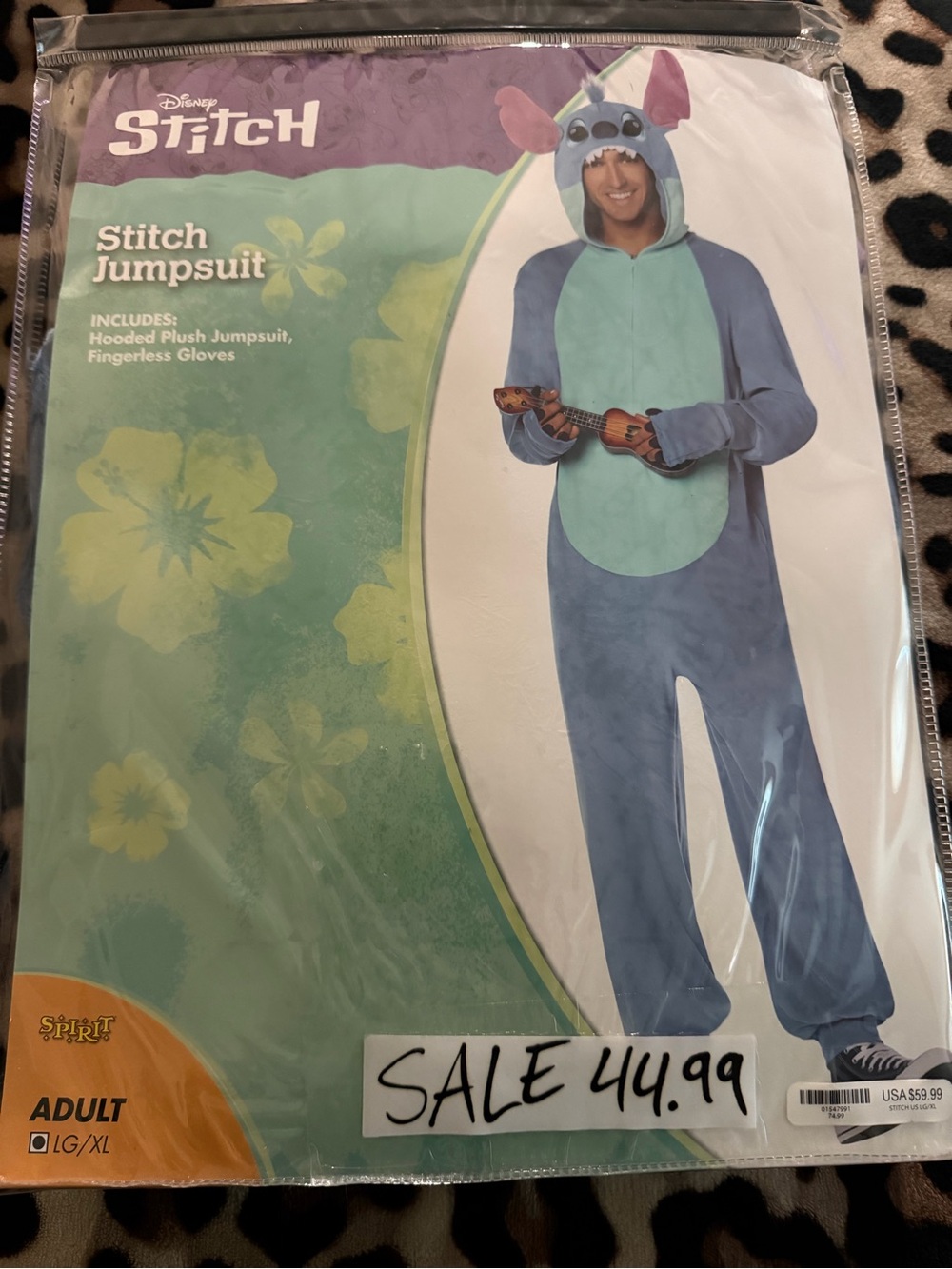 Disney Stitch Plush Hooded Jumpsuit in Blue and Teal
